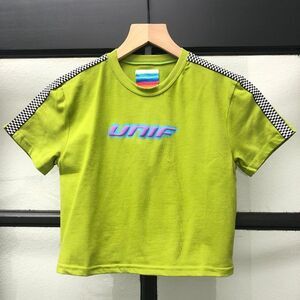 New UNIF Green Logo Crop Top - Size XS